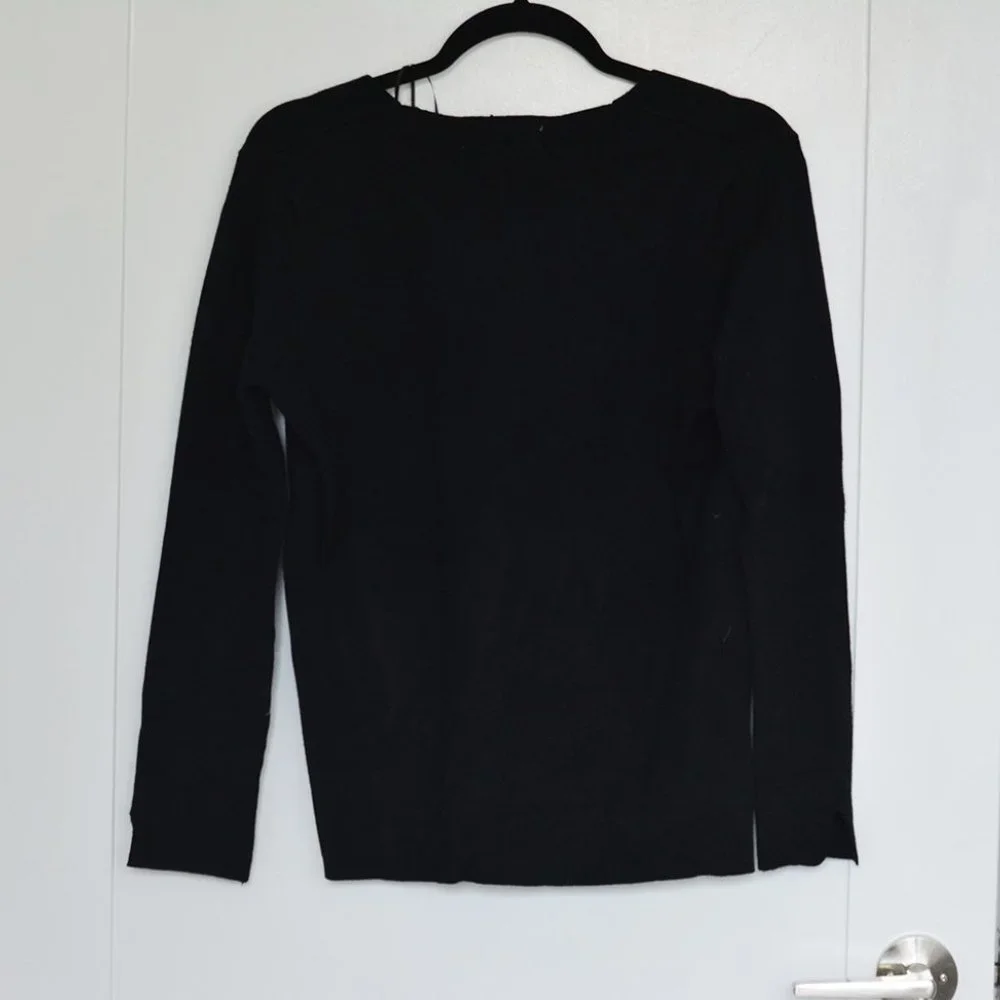 NWOT Zara Black Leather‎ Pocket Sweater - Picture 3 of 7